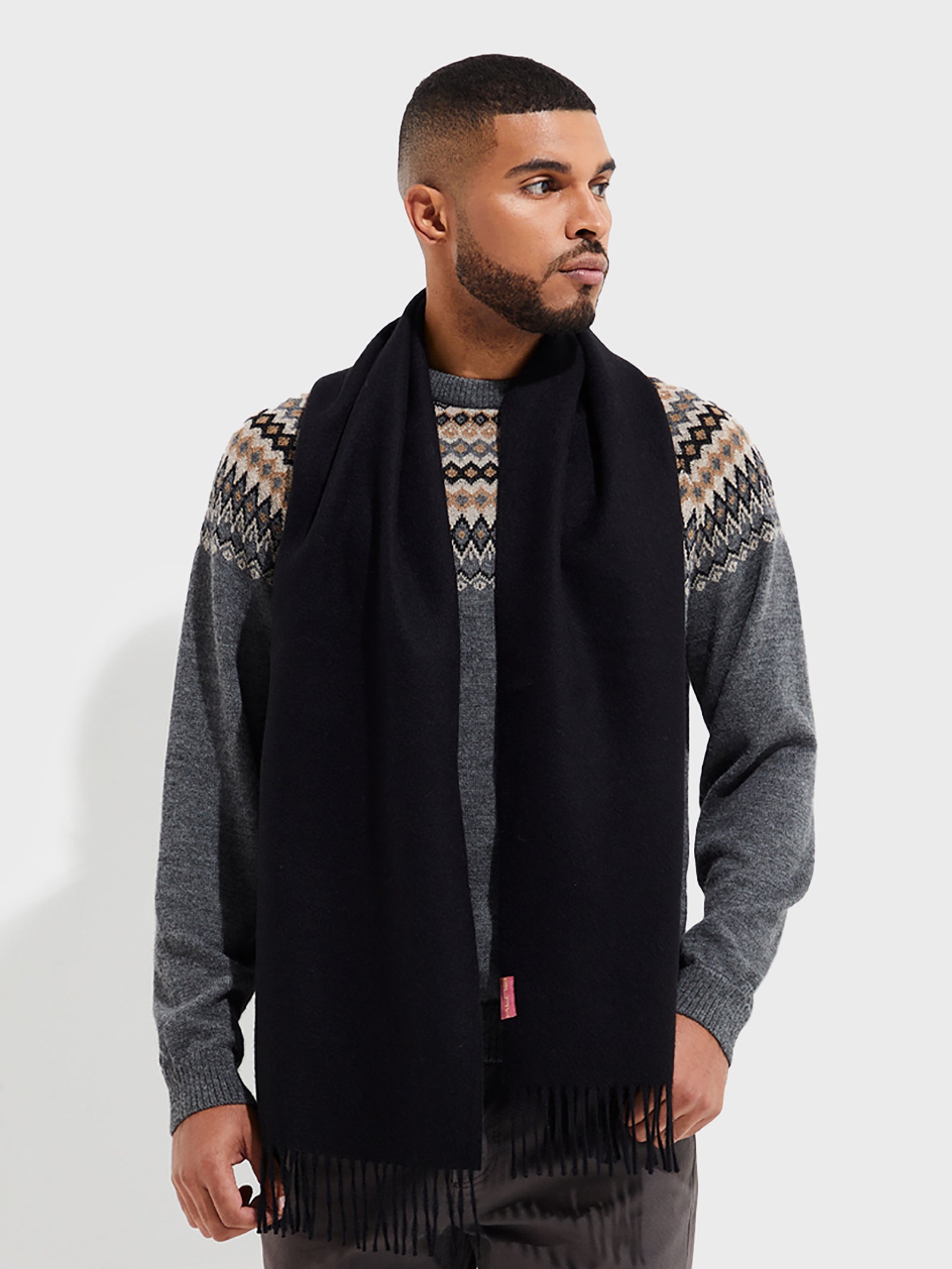 Bufanda Adrian De Baby Alpaca Color Negro