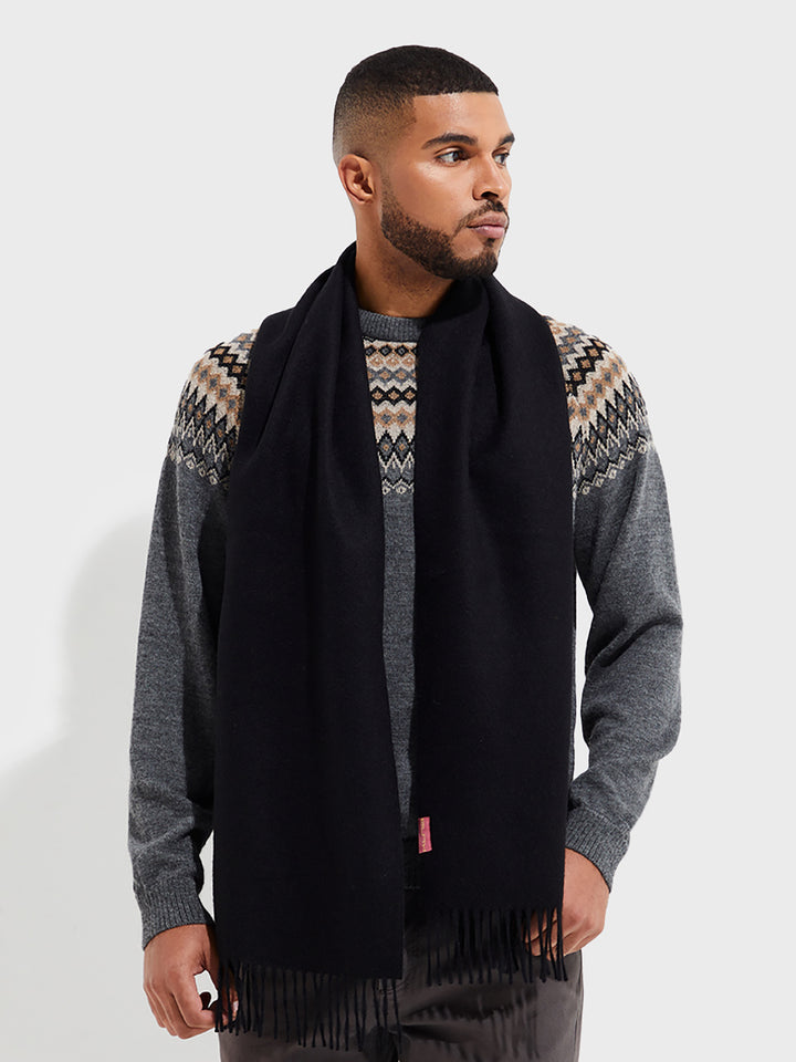 Bufanda Adrian De Baby Alpaca Color Negro