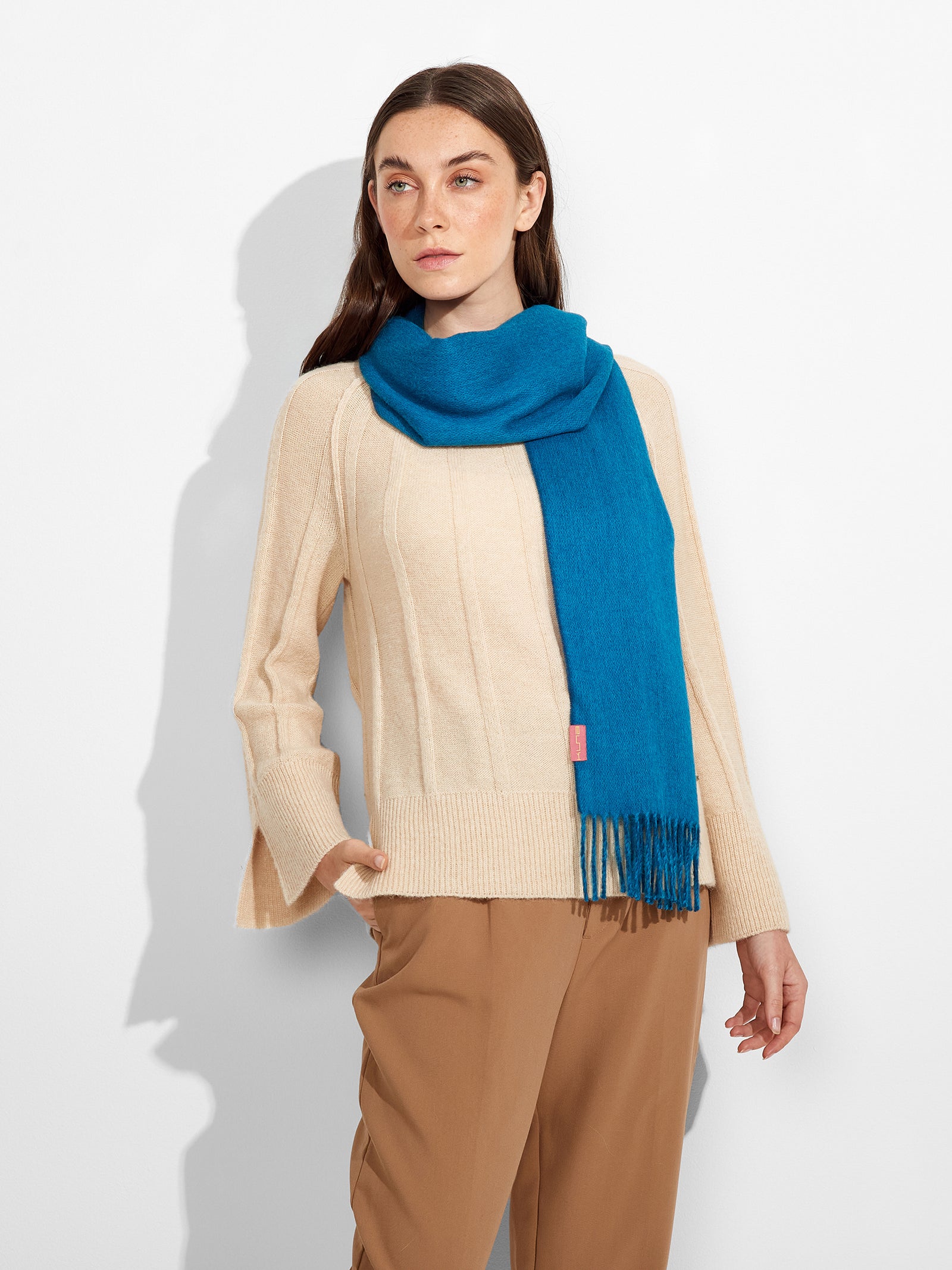 Bufanda Tundra De Baby Alpaca Color Azul