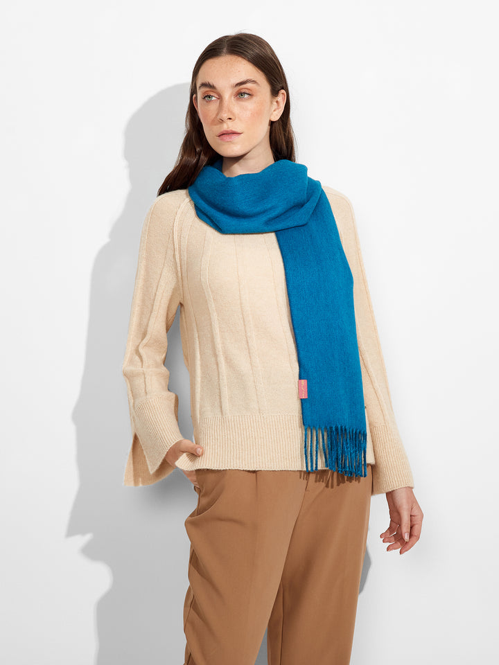 Bufanda Tundra De Baby Alpaca Color Azul