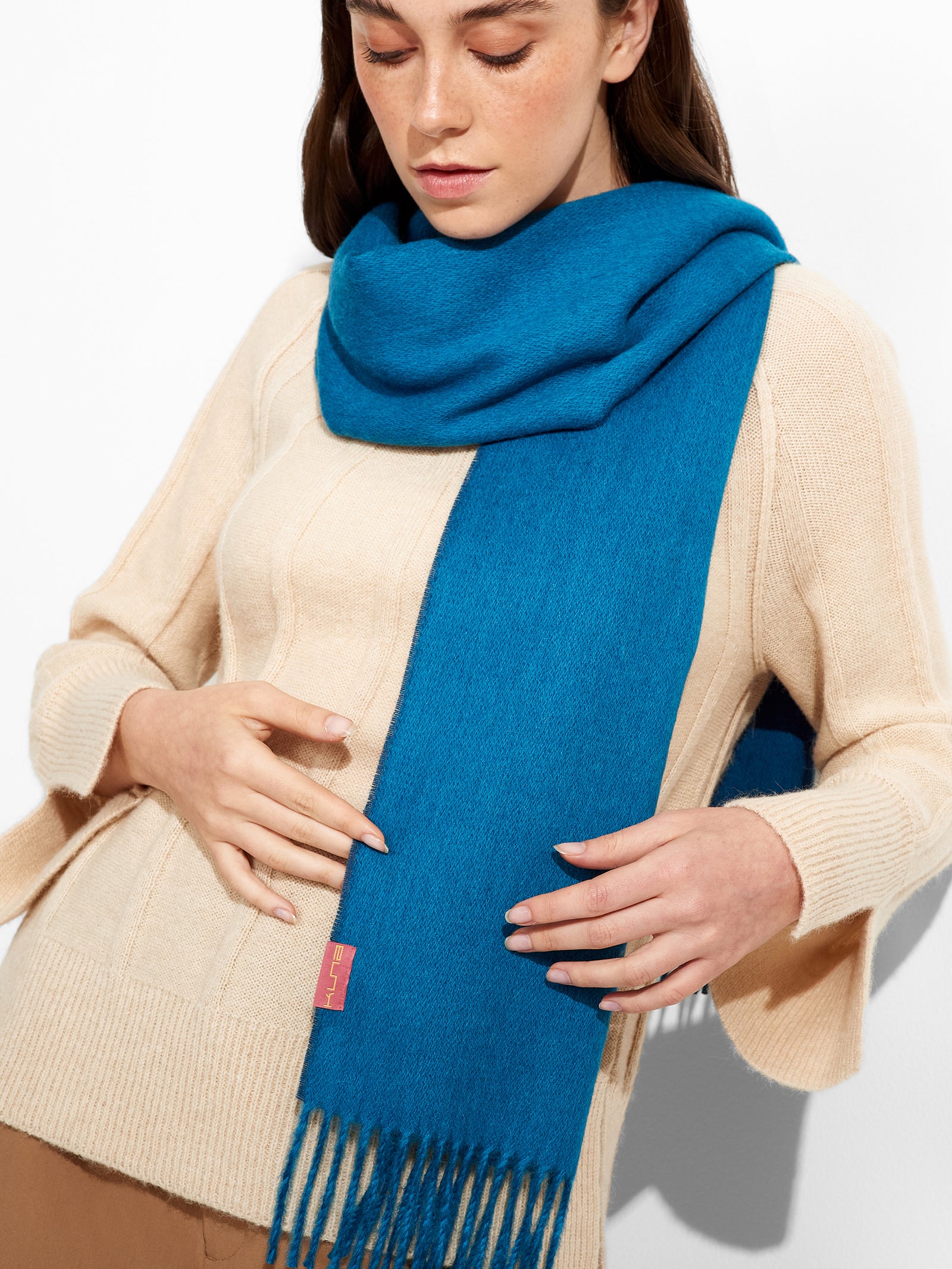 Bufanda Tundra De Baby Alpaca Color Azul