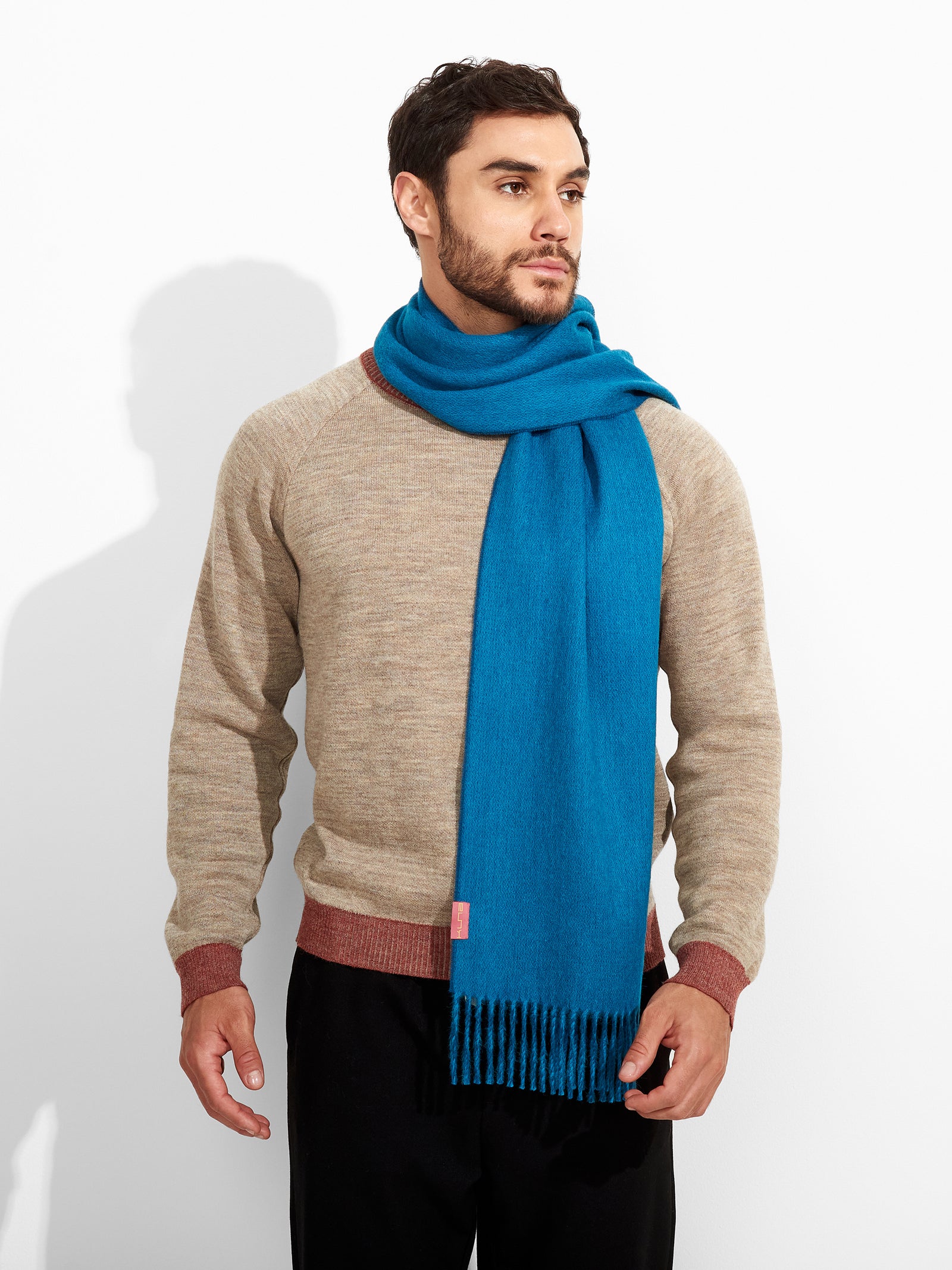 Bufanda Tundra De Baby Alpaca Color Azul