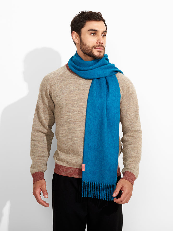Bufanda Tundra De Baby Alpaca Color Azul
