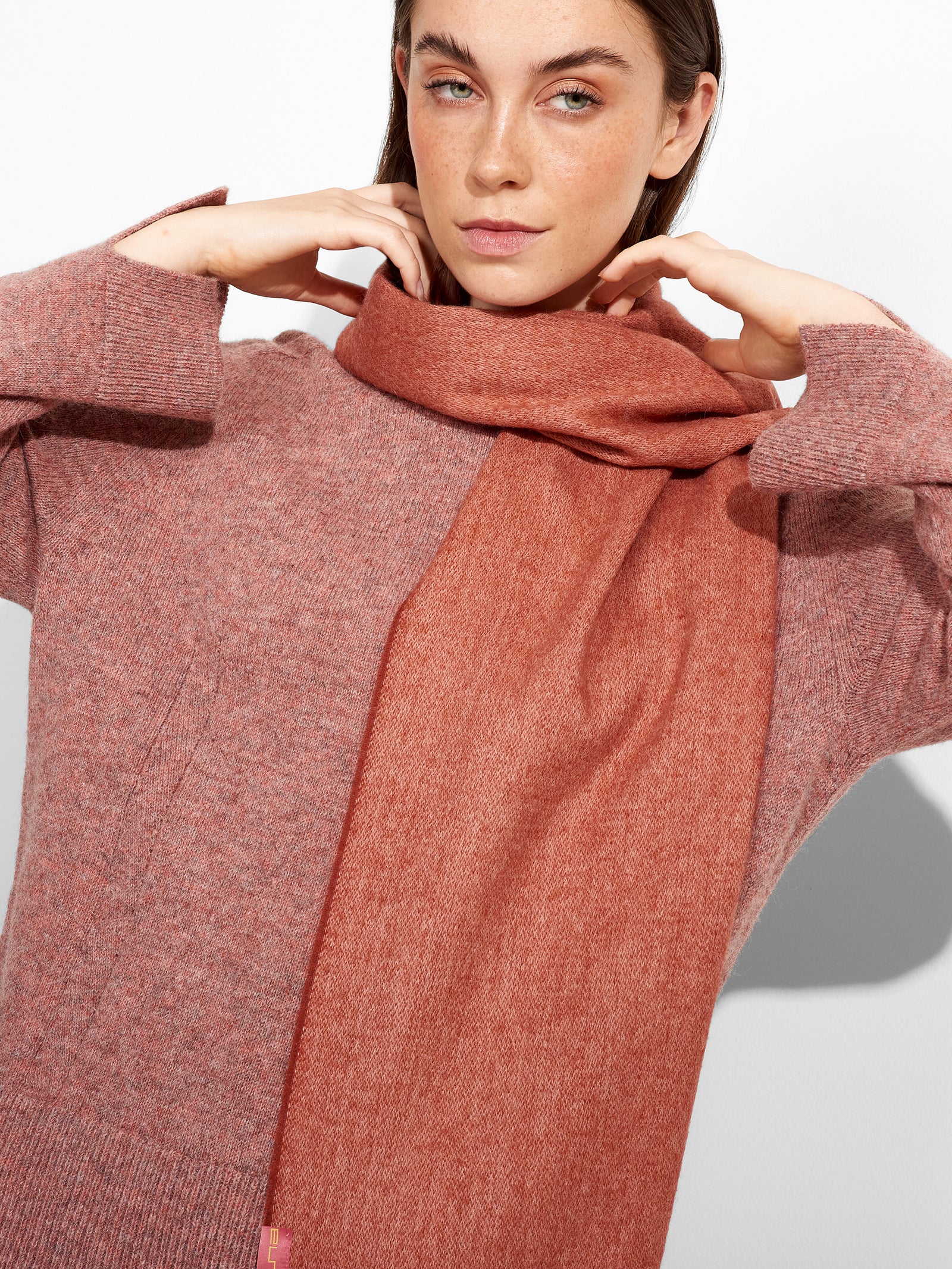 Red Baby Alpaca Tundra Shawl