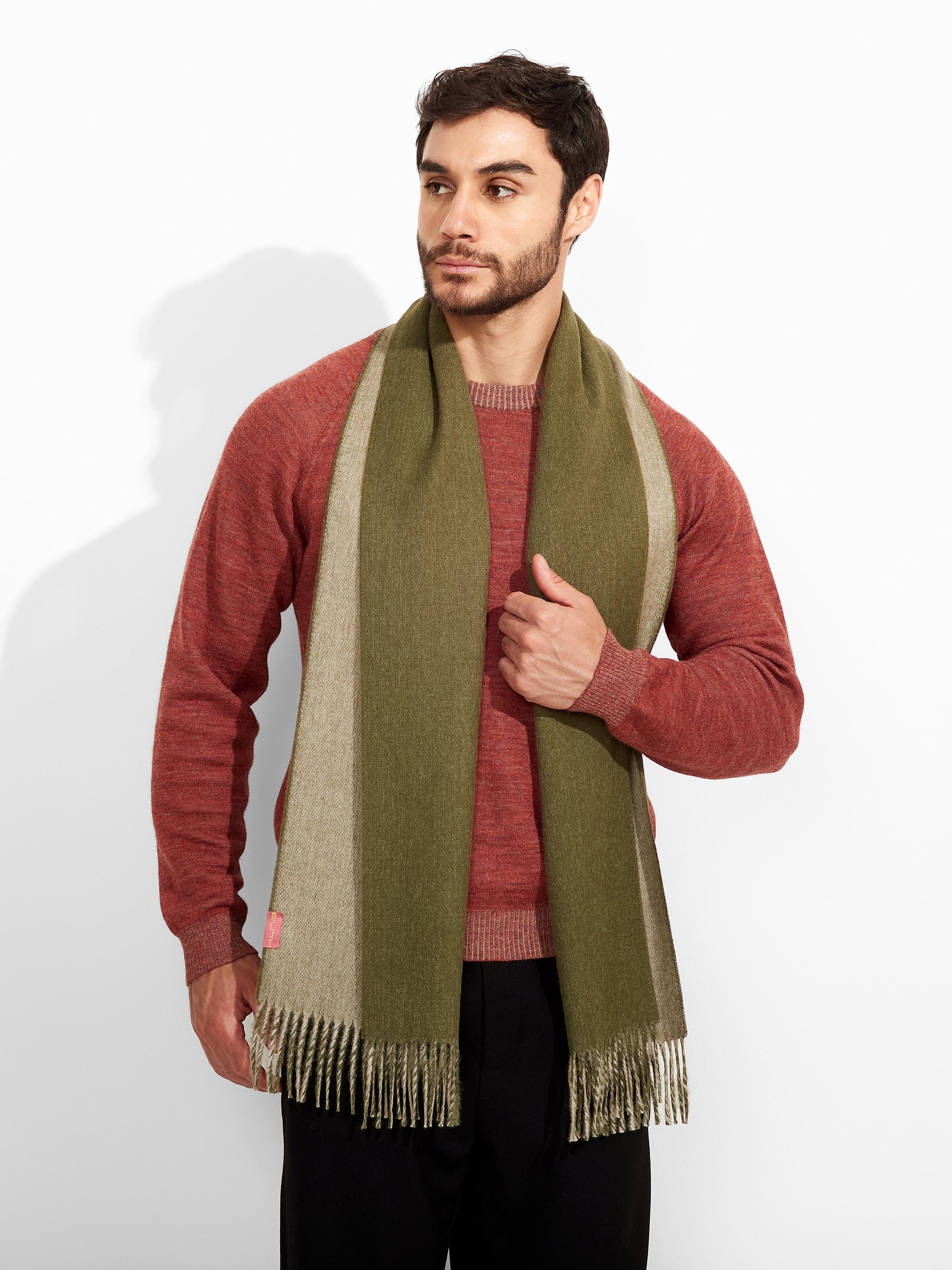 Tundra Baby Alpaca Scarf in Green