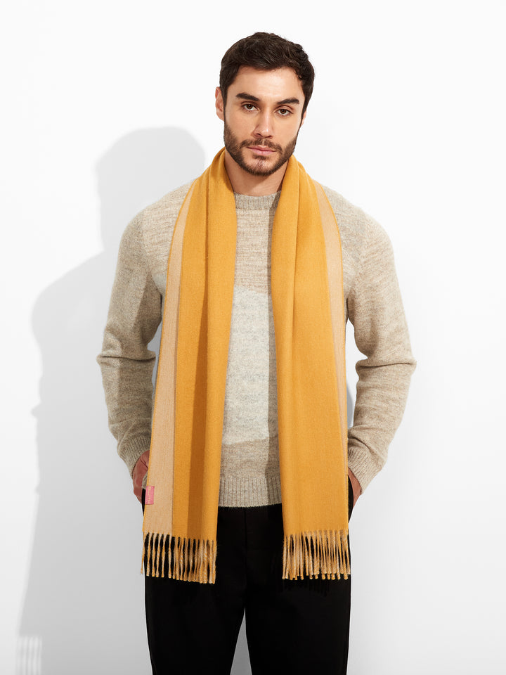 Bufanda Tundra De Baby Alpaca Color Amarillo