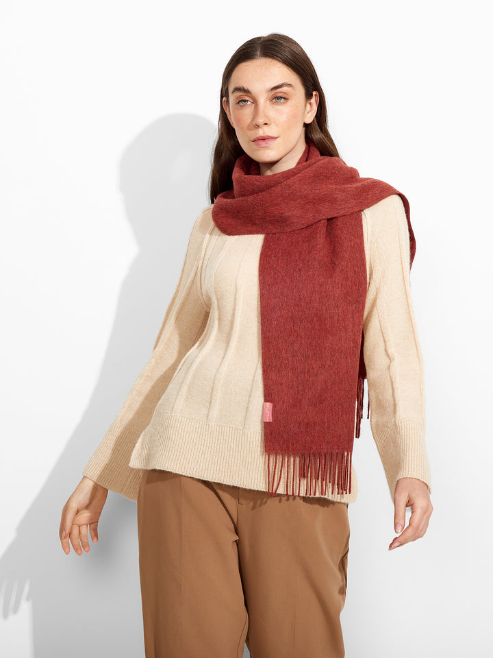 Bufanda Zeta De Baby Alpaca Color Rojo