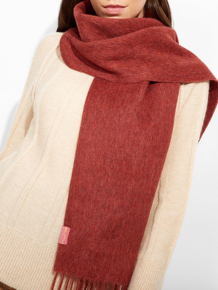 Bufanda Zeta De Baby Alpaca Color Rojo