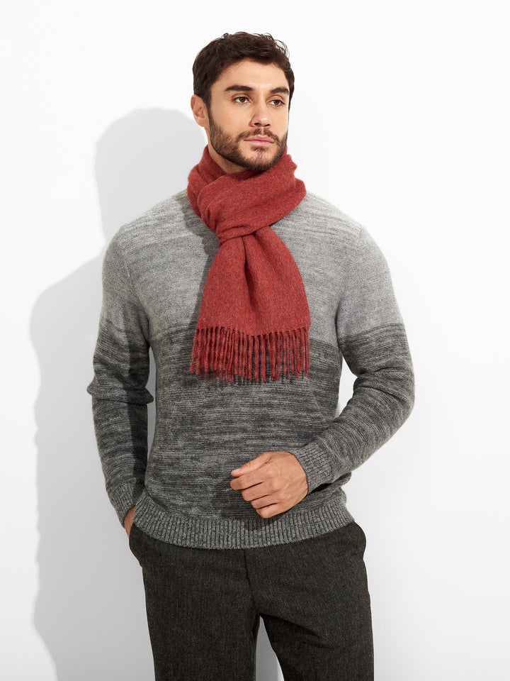 Bufanda Zeta De Baby Alpaca Color Rojo