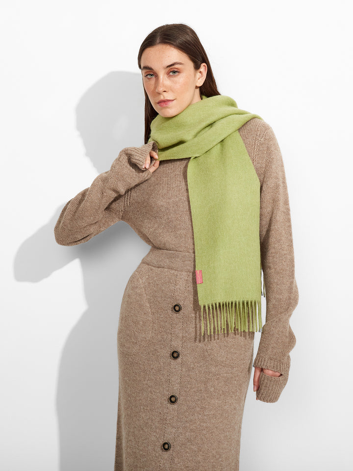 Bufanda Zeta De Baby Alpaca Color Verde