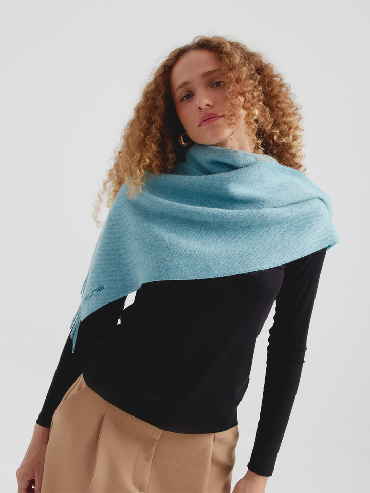 Turquoise Baby Alpaca Zeta B Scarf