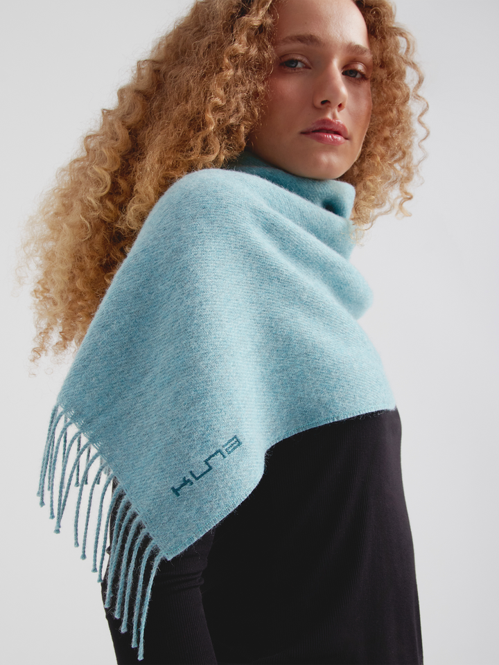 Turquoise Baby Alpaca Zeta B Scarf