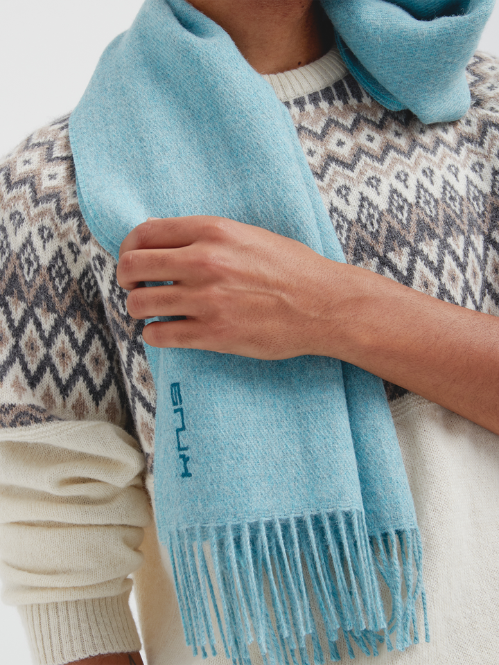 Turquoise Baby Alpaca Zeta B Scarf