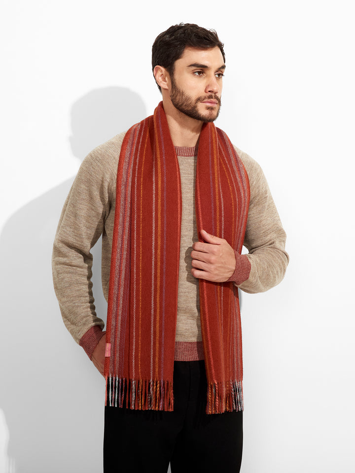 Bufanda Zareno De Baby Alpaca Color Rojo