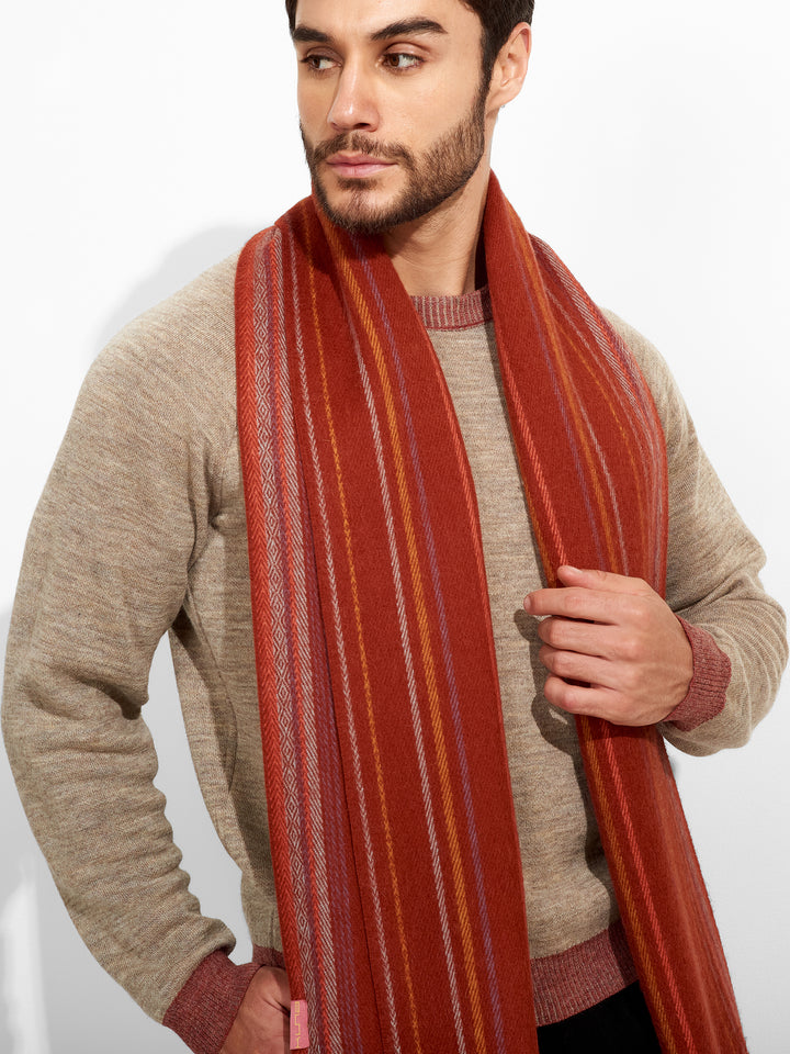 Bufanda Zareno De Baby Alpaca Color Rojo