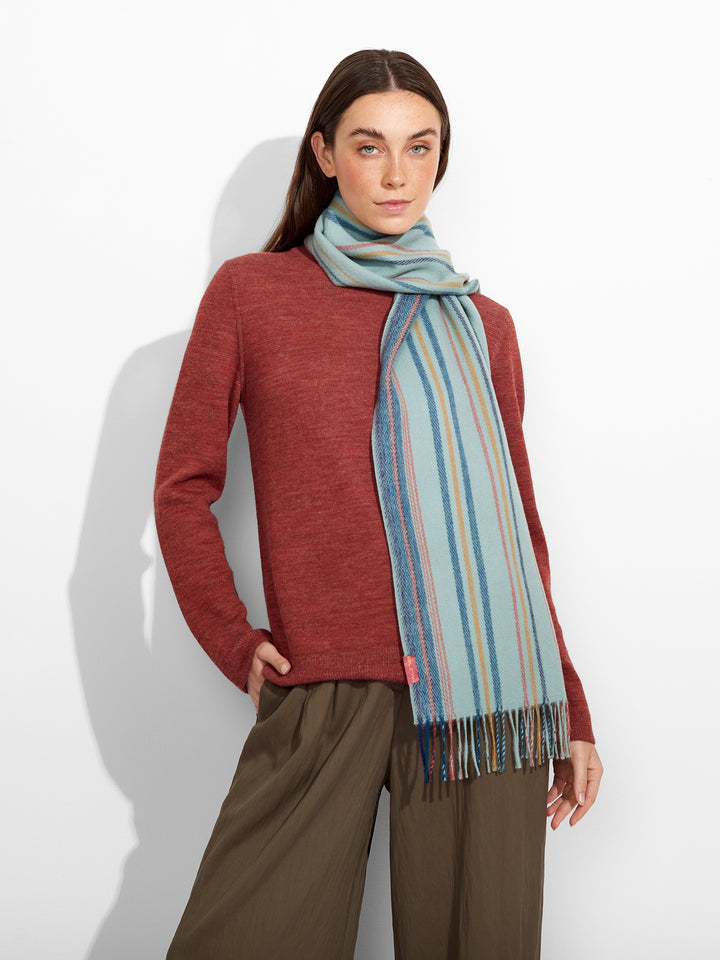 Bufanda Zareno De Baby Alpaca Color Celeste