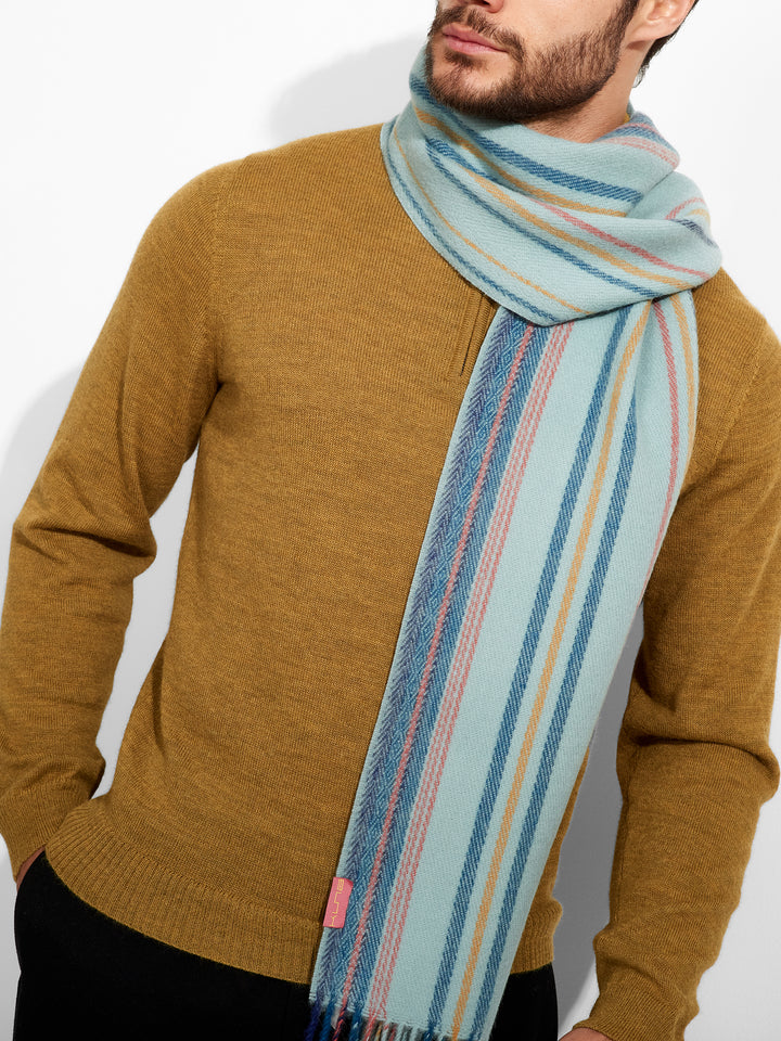 Bufanda Zareno De Baby Alpaca Color Celeste