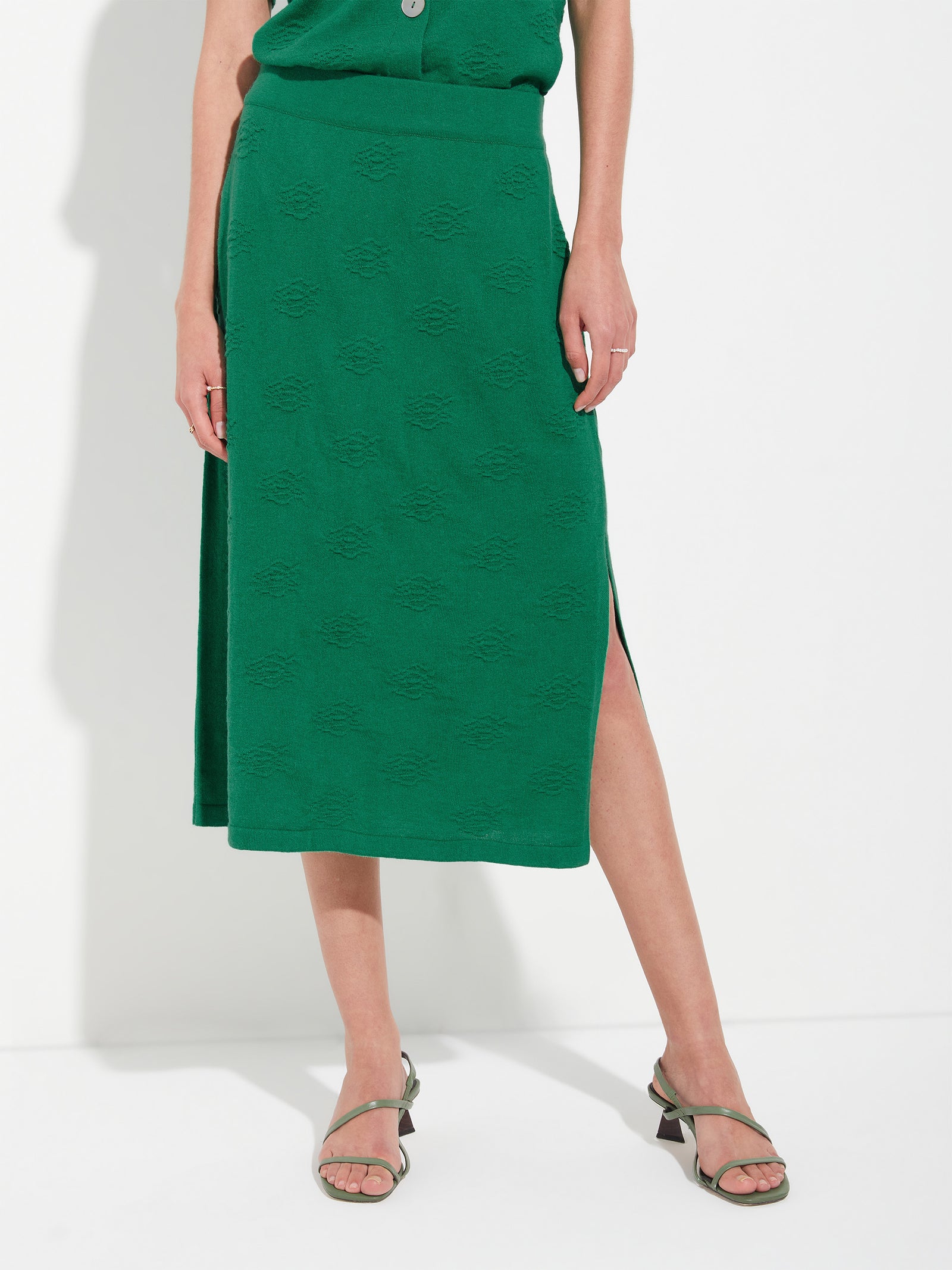 Falda Zabeth Skirt De Algodón Color Verde