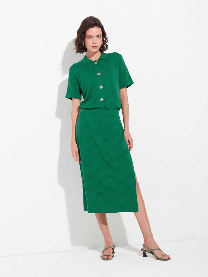 Zabeth Green Cotton Skirt