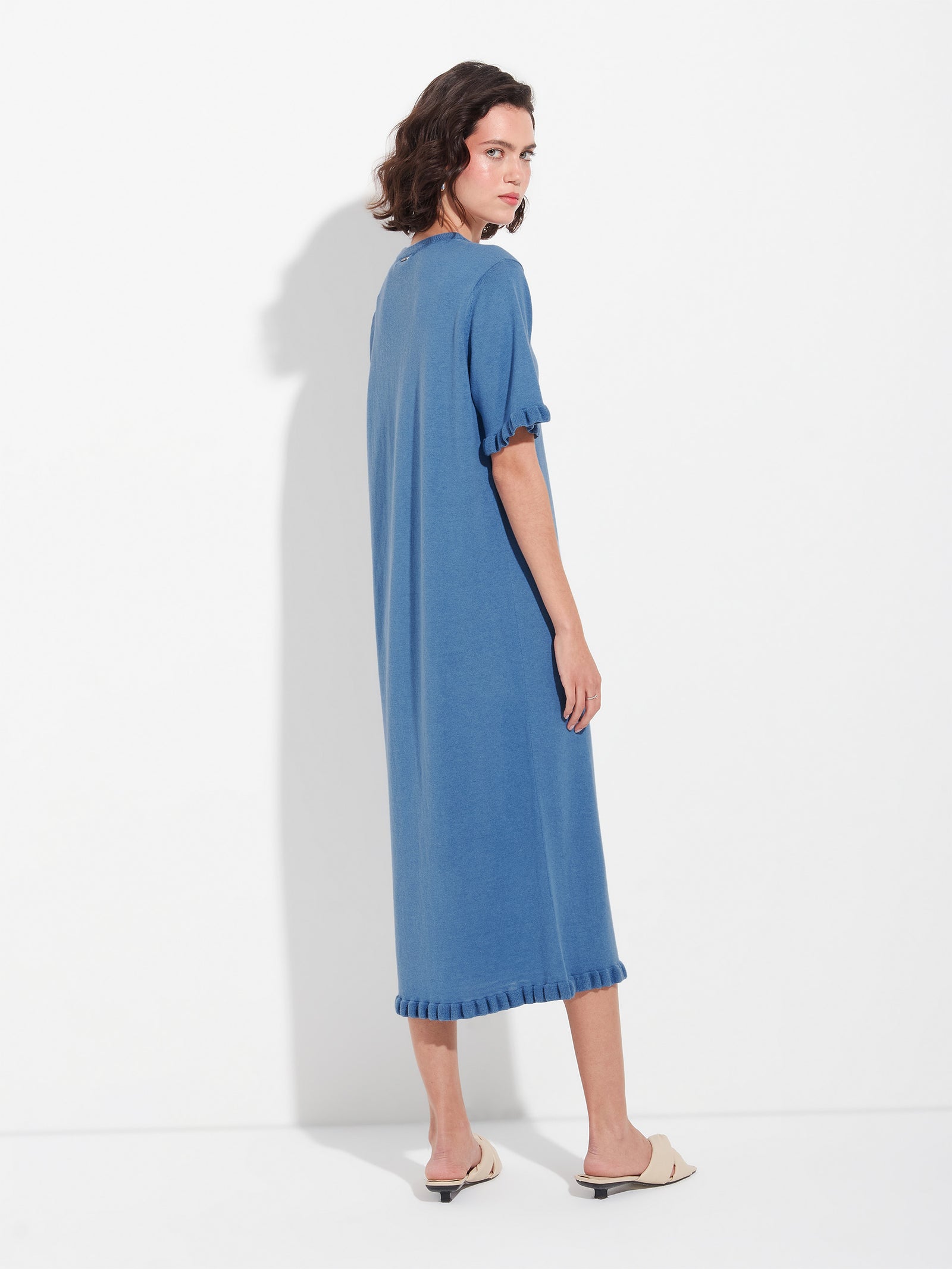 Zabrina Blue Cotton Dress
