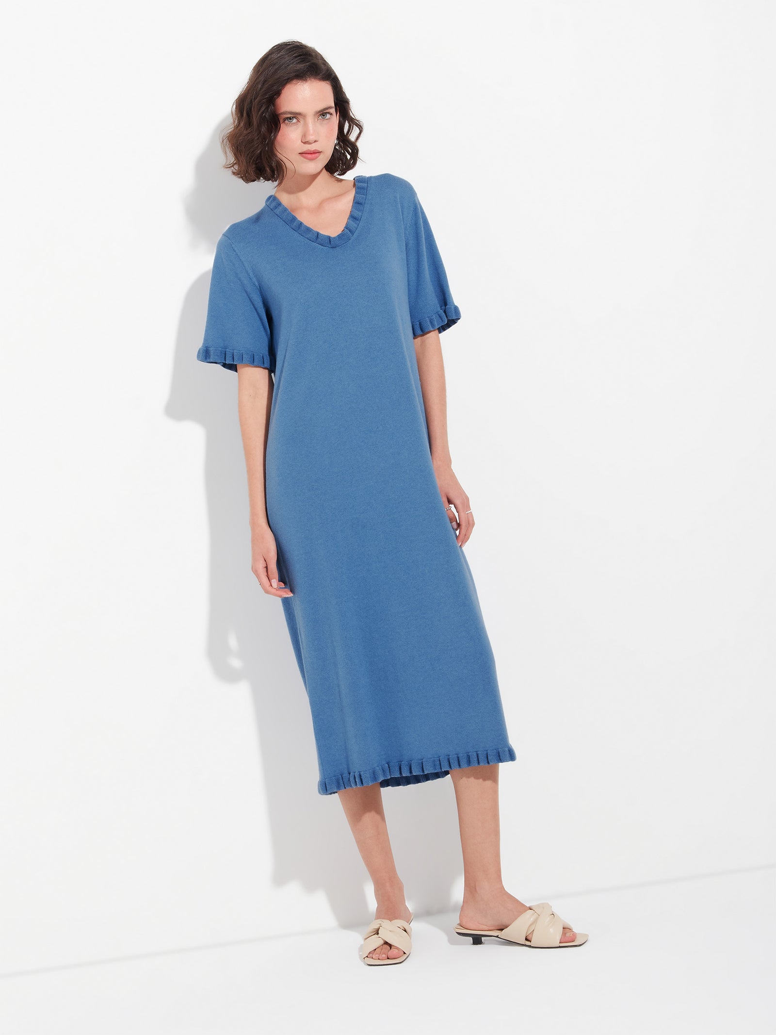 Zabrina Blue Cotton Dress
