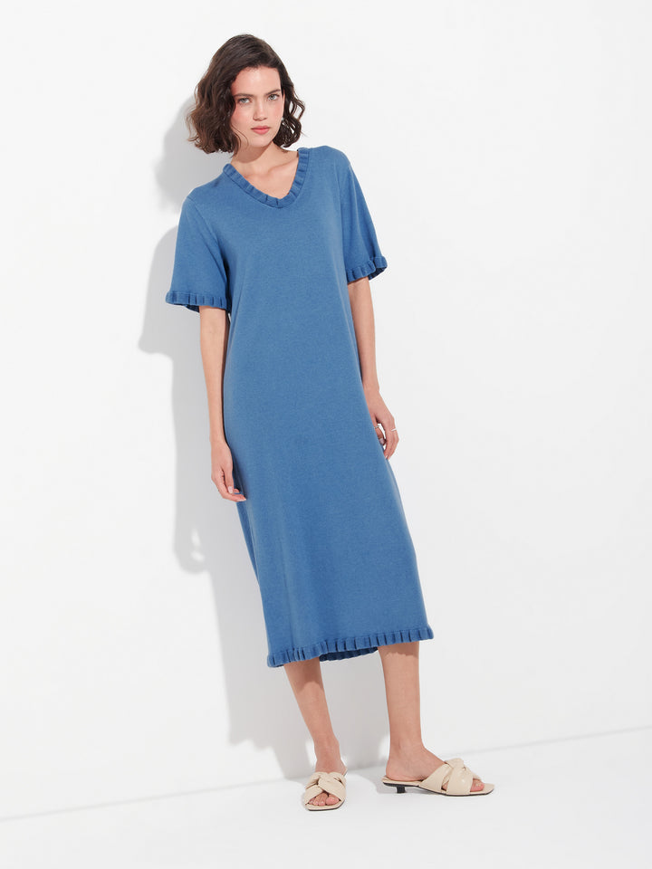 Zabrina Blue Cotton Dress