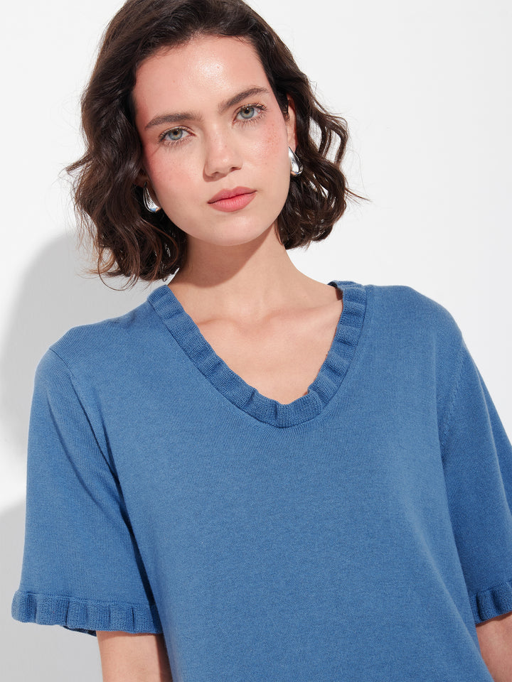 Zabrina Blue Cotton Dress