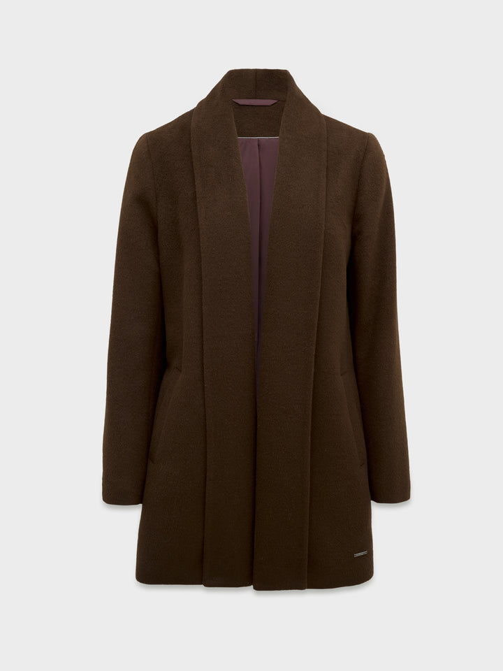 Baby Alpaca Brown Short Swing Coat