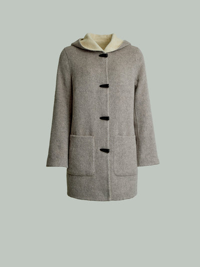 Abrigo Alaia De Baby Alpaca Color Beige
