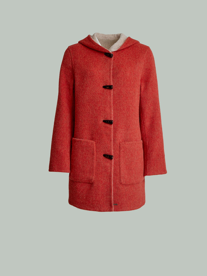 Abrigo Alaia De Baby Alpaca Color Naranja