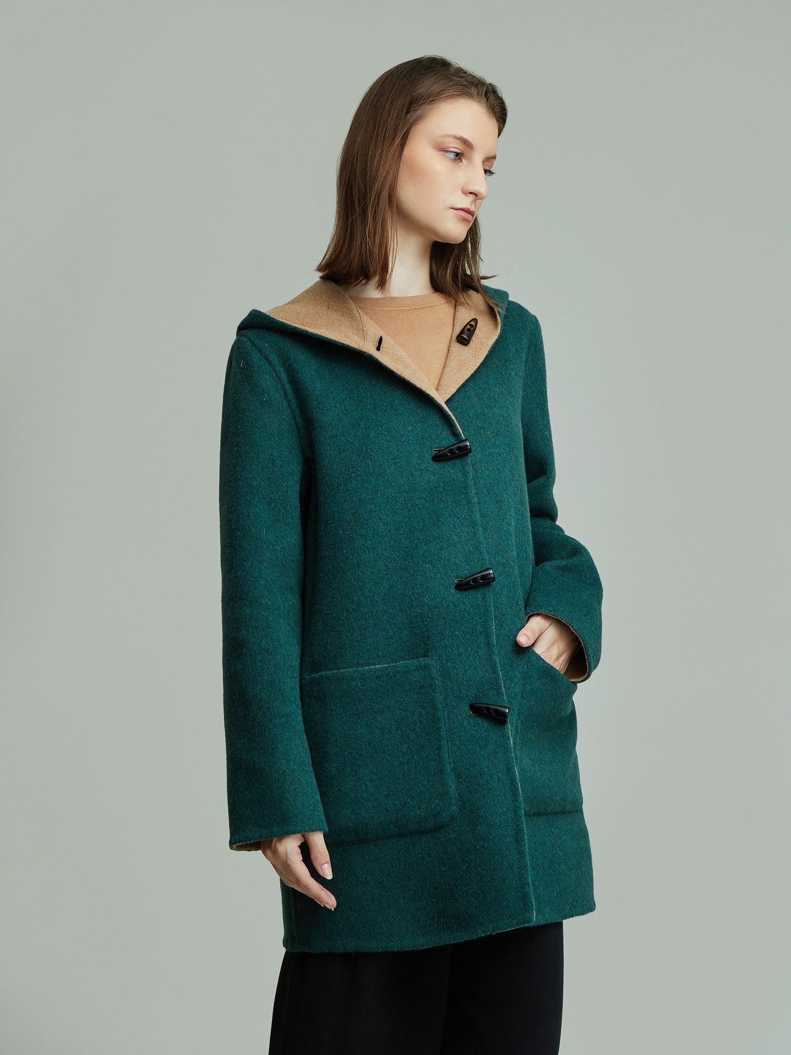 Abrigo Alaia De Baby Alpaca Color Verde