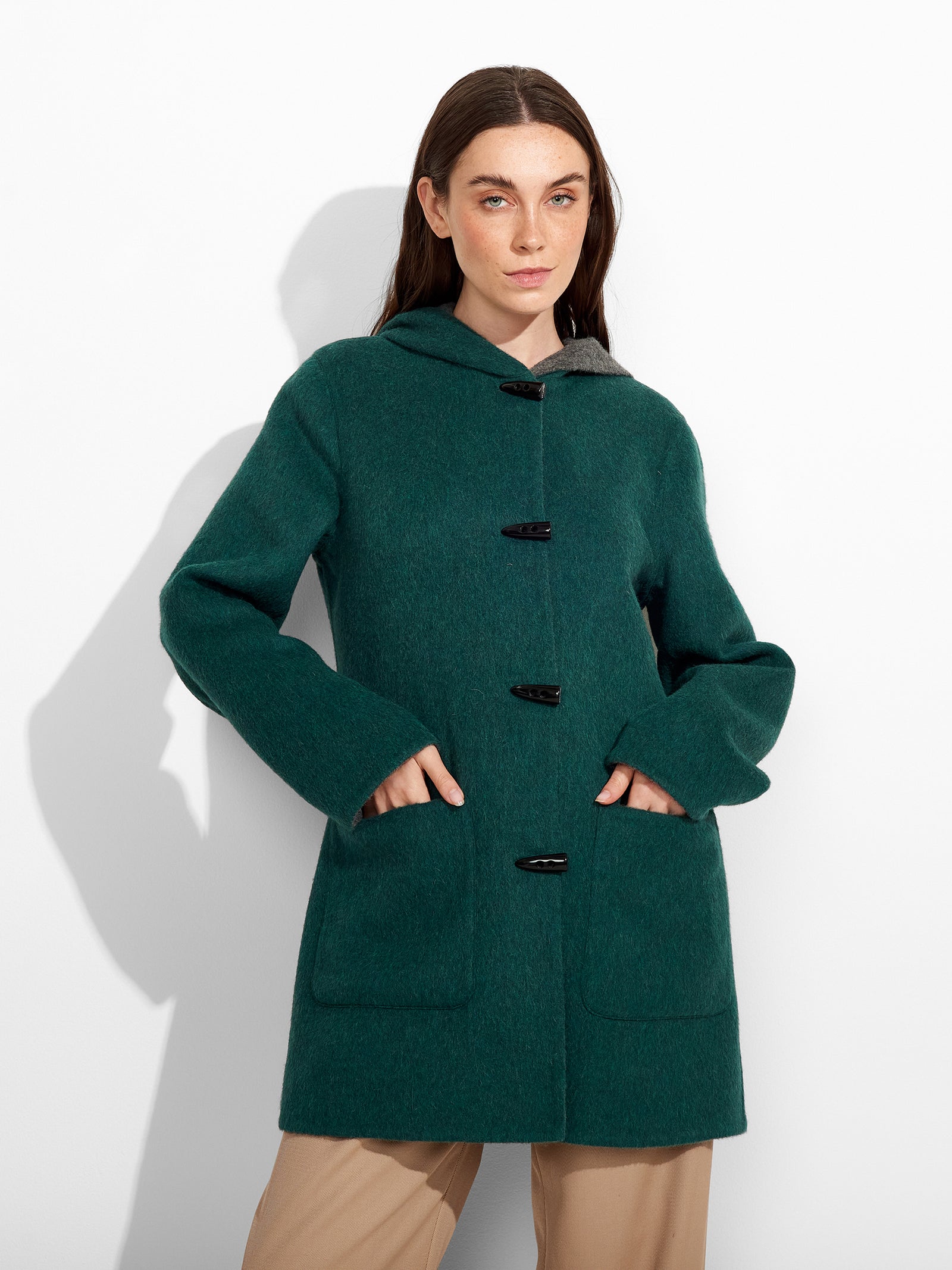 Abrigo Alaia De Baby Alpaca Color Verde