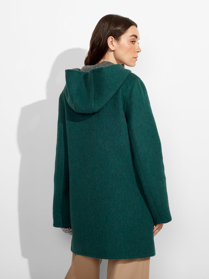 Abrigo Alaia De Baby Alpaca Color Verde