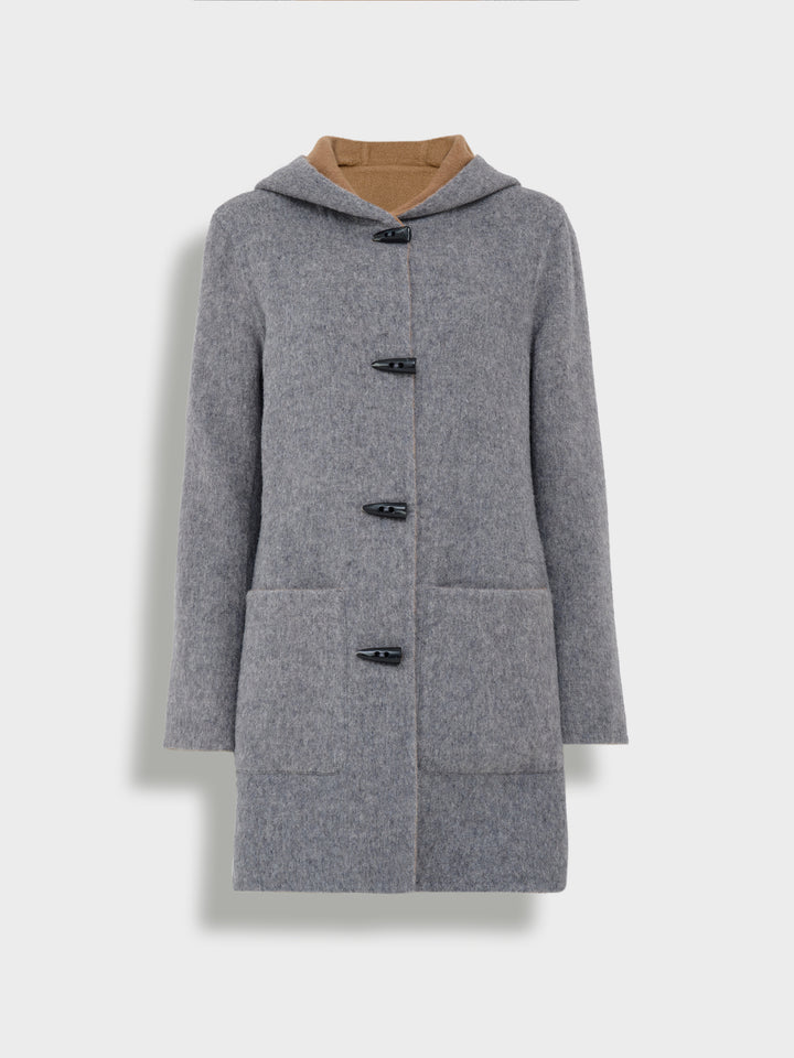 Alaia Grey Baby Alpaca Coat