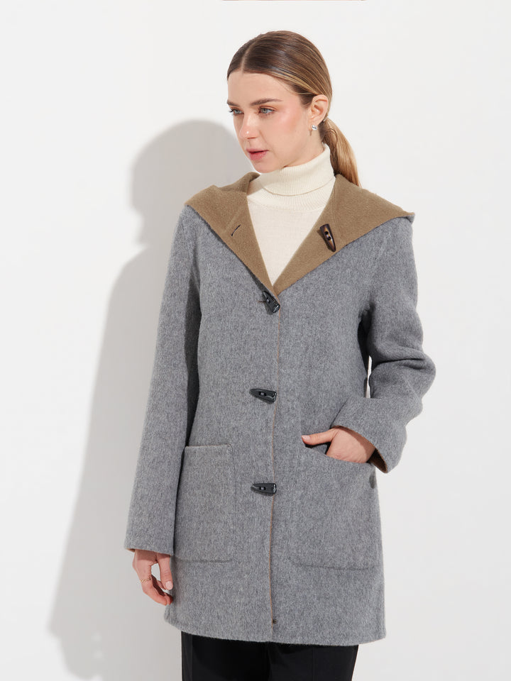 Alaia Grey Baby Alpaca Coat