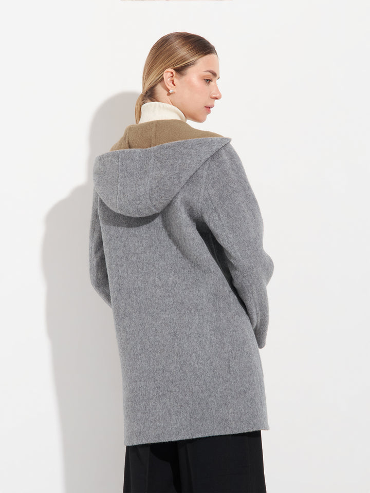 Alaia Grey Baby Alpaca Coat