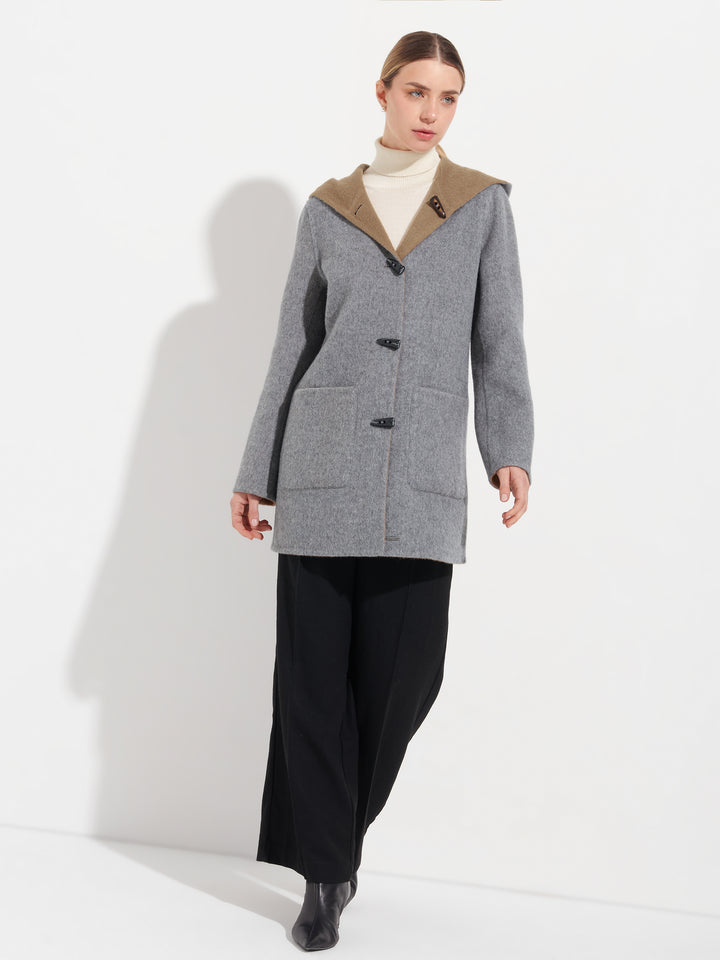Abrigo Alaia De Baby Alpaca Color Gris