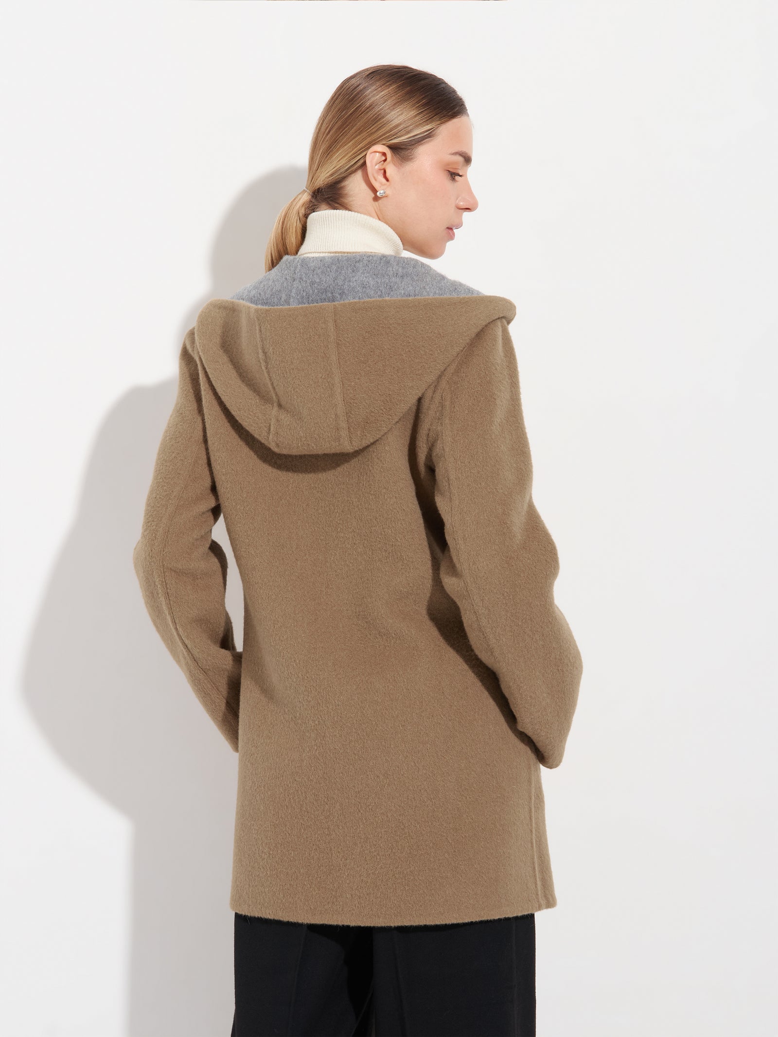 Abrigo Alaia De Baby Alpaca Color Gris