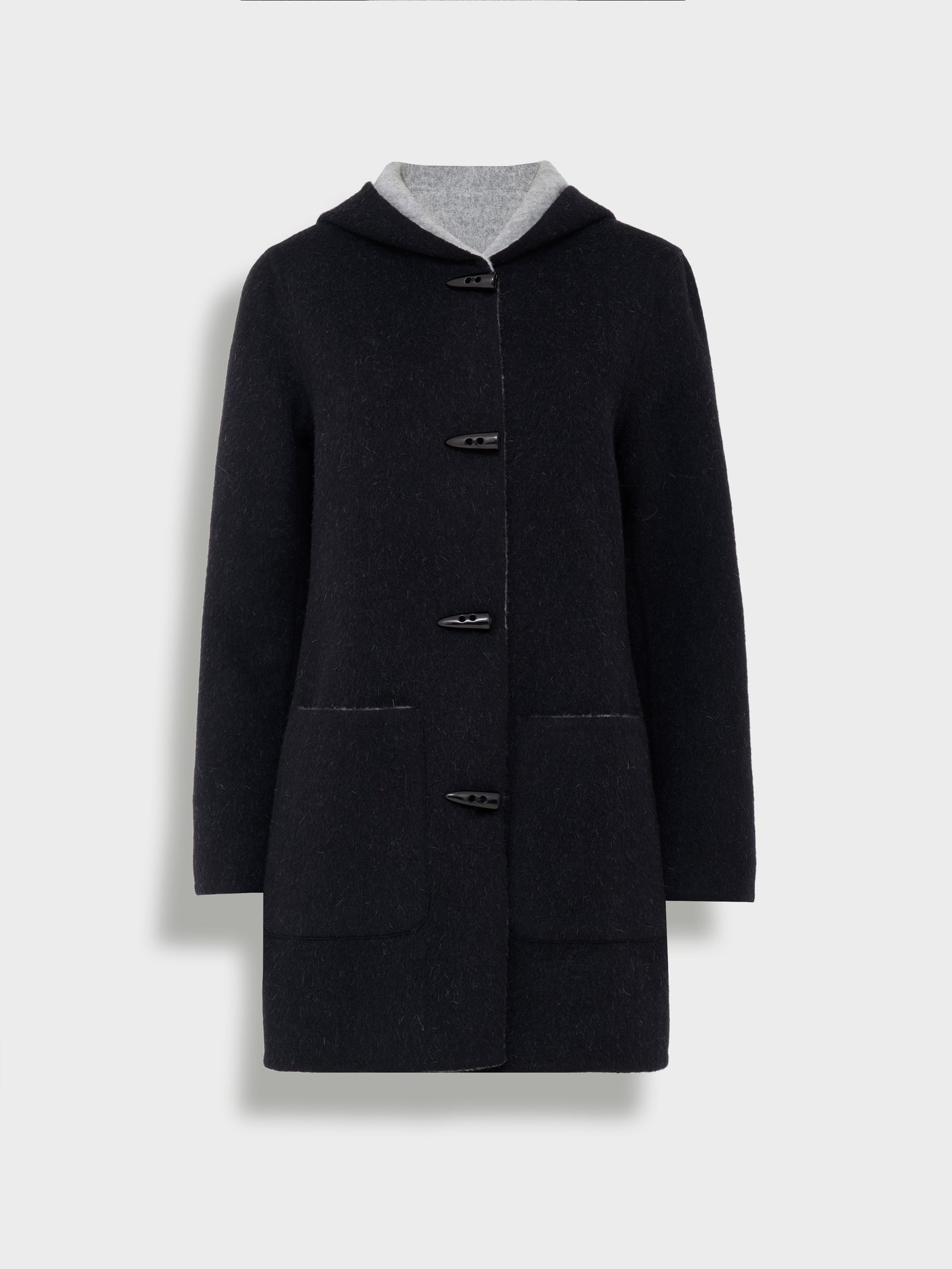 Alaia Baby Alpaca Coat in Black
