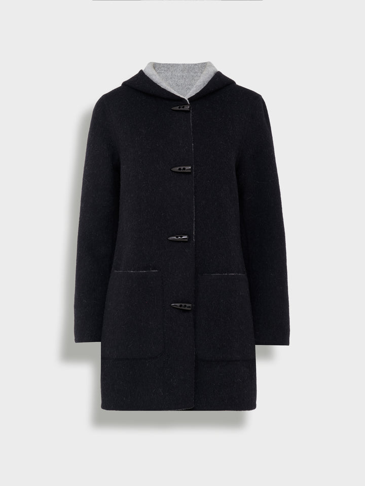 Alaia Baby Alpaca Coat in Black