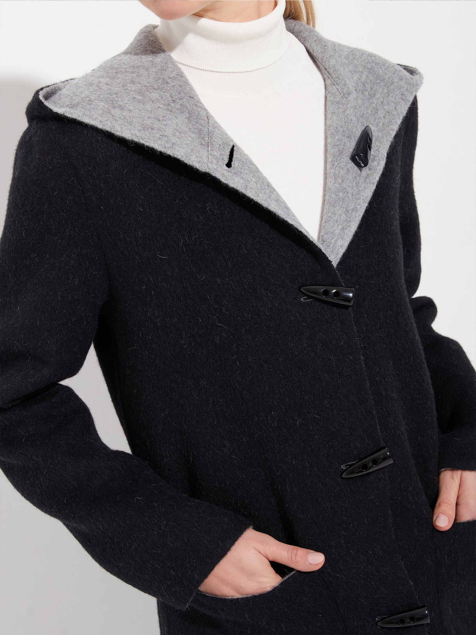 Alaia Baby Alpaca Coat in Black