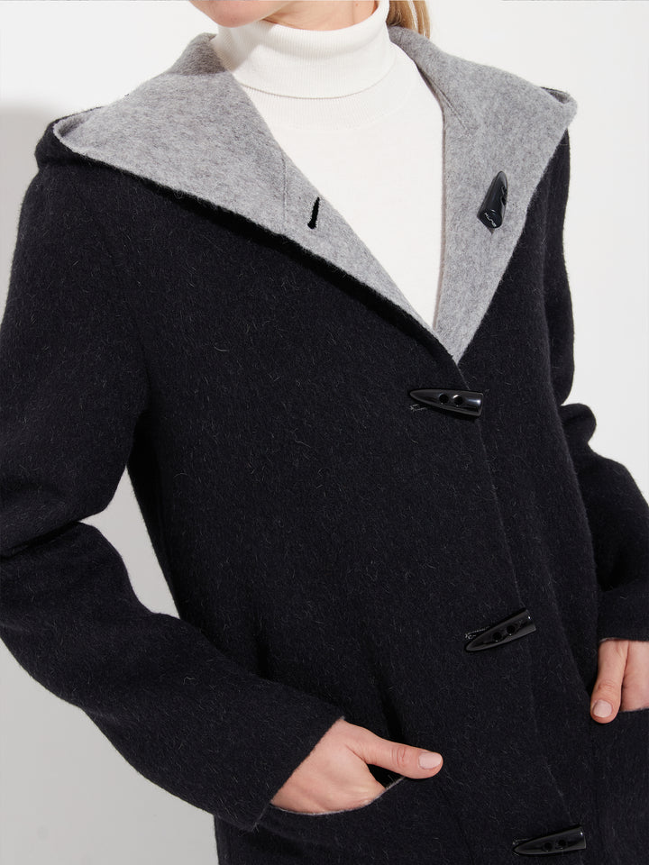 Alaia Baby Alpaca Coat in Black