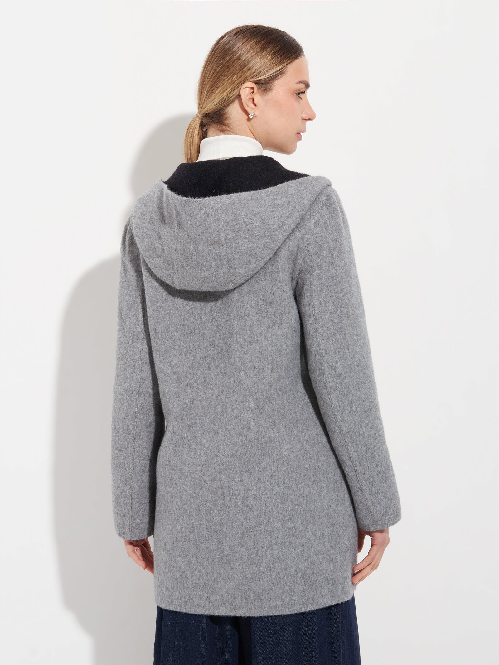 Alaia Baby Alpaca Coat in Black