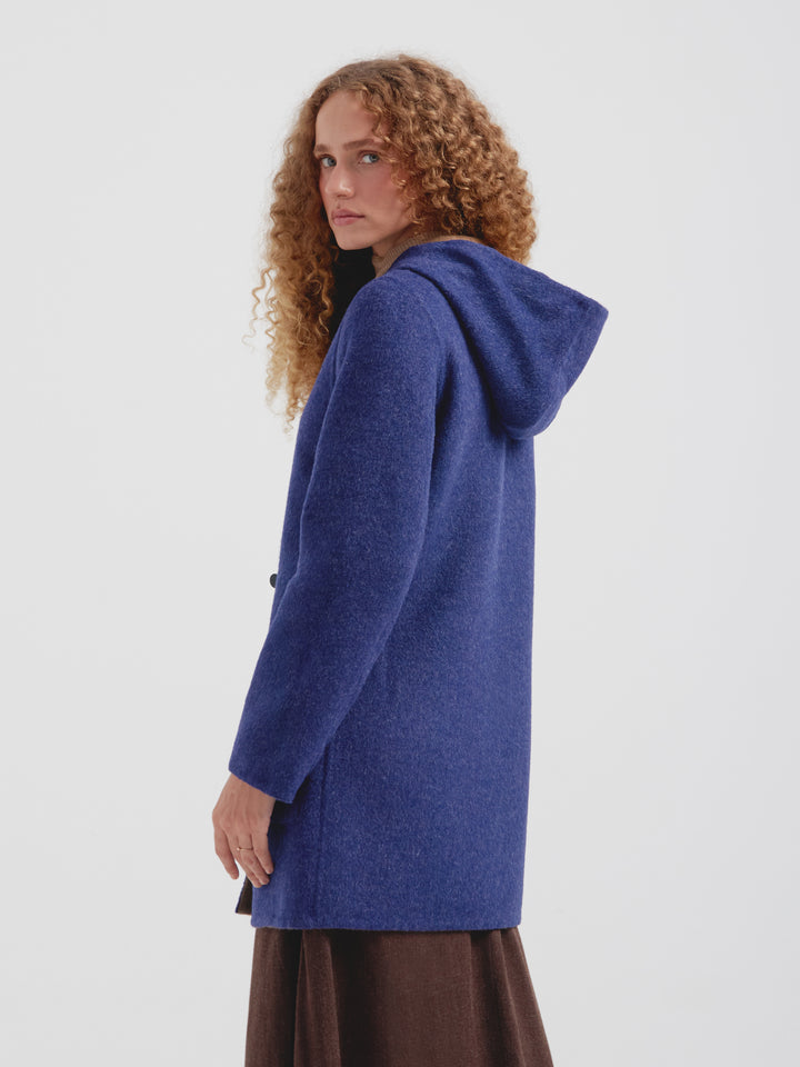 Alaia Baby Alpaca Coat in Blue