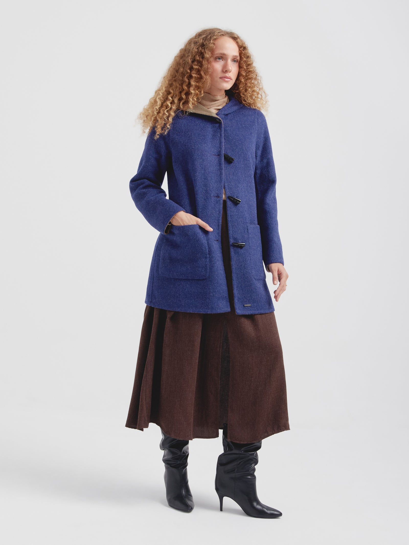 Abrigo Alaia De Baby Alpaca Color Azul