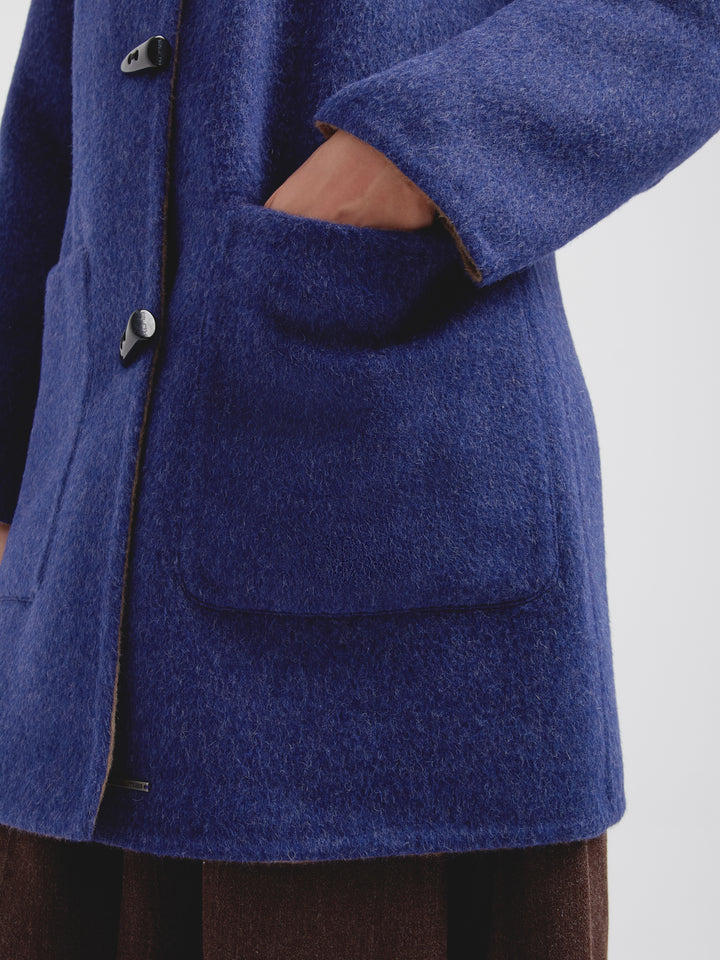 Alaia Baby Alpaca Coat in Blue