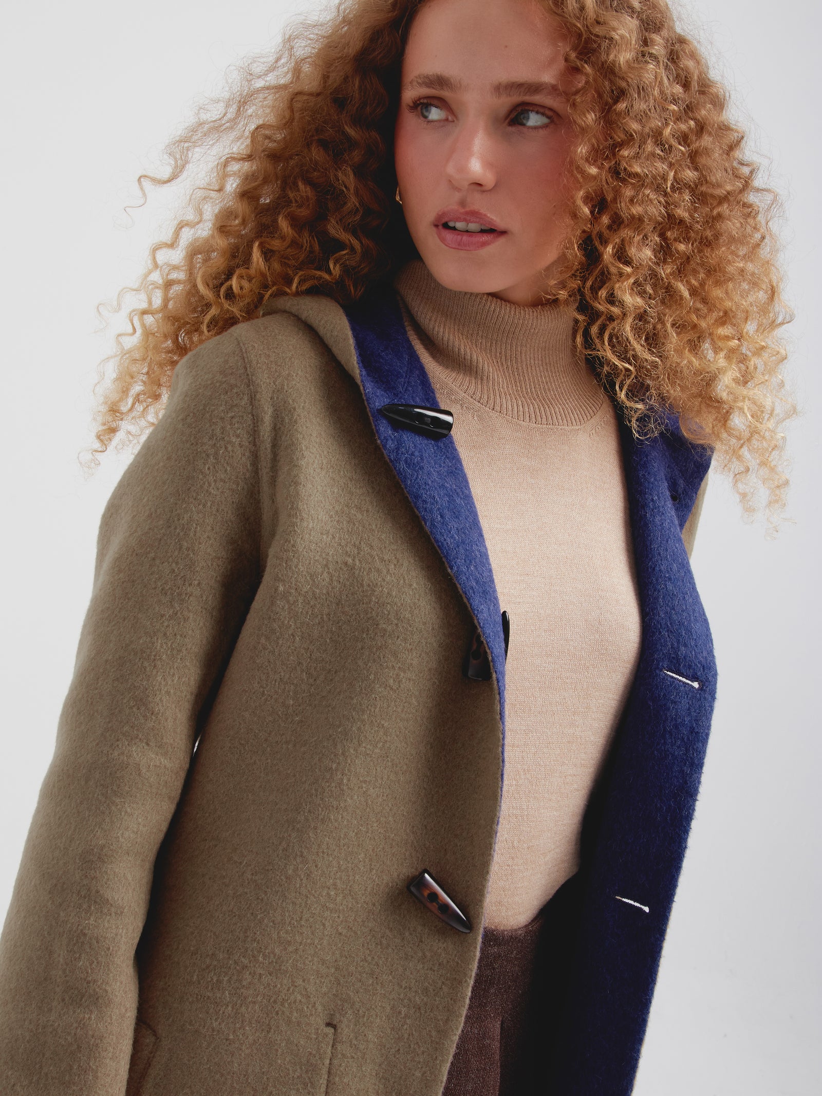 Abrigo Alaia De Baby Alpaca Color Azul