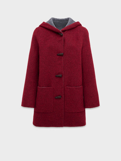 Abrigo Alaia De Baby Alpaca Color Guinda