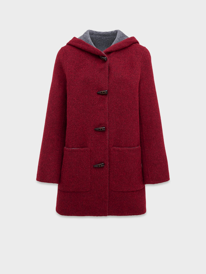 Alaia Cherry Baby Alpaca Coat