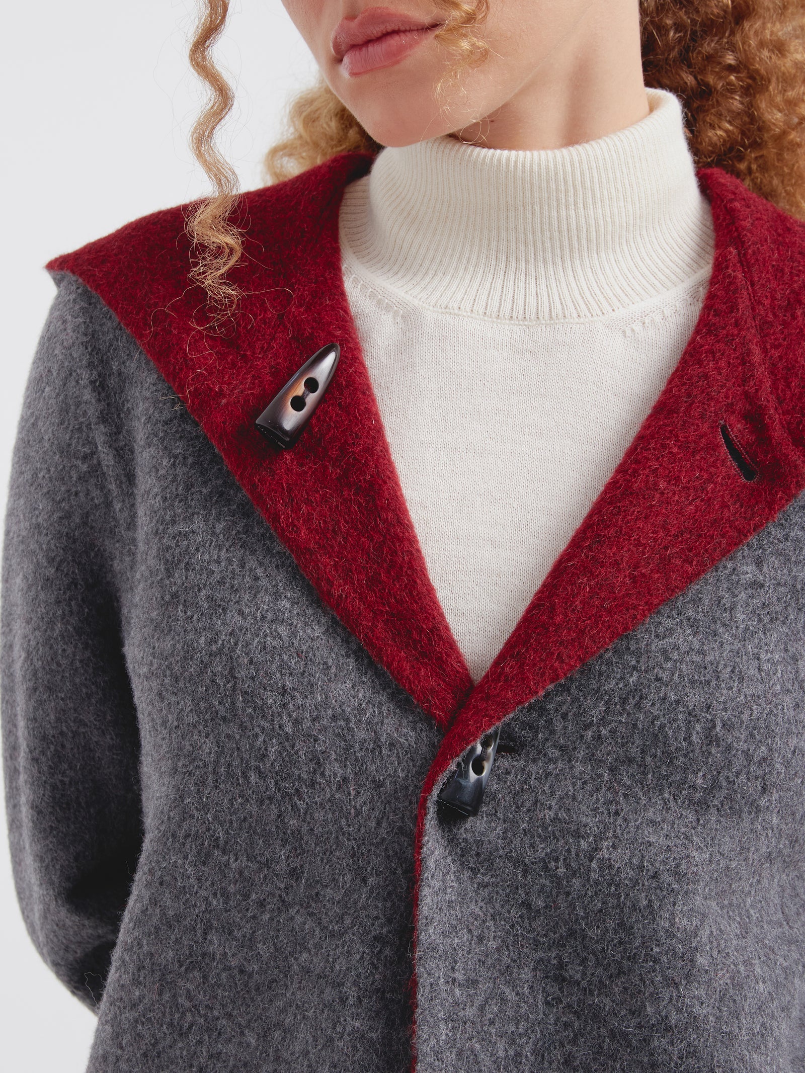 Abrigo Alaia De Baby Alpaca Color Guinda